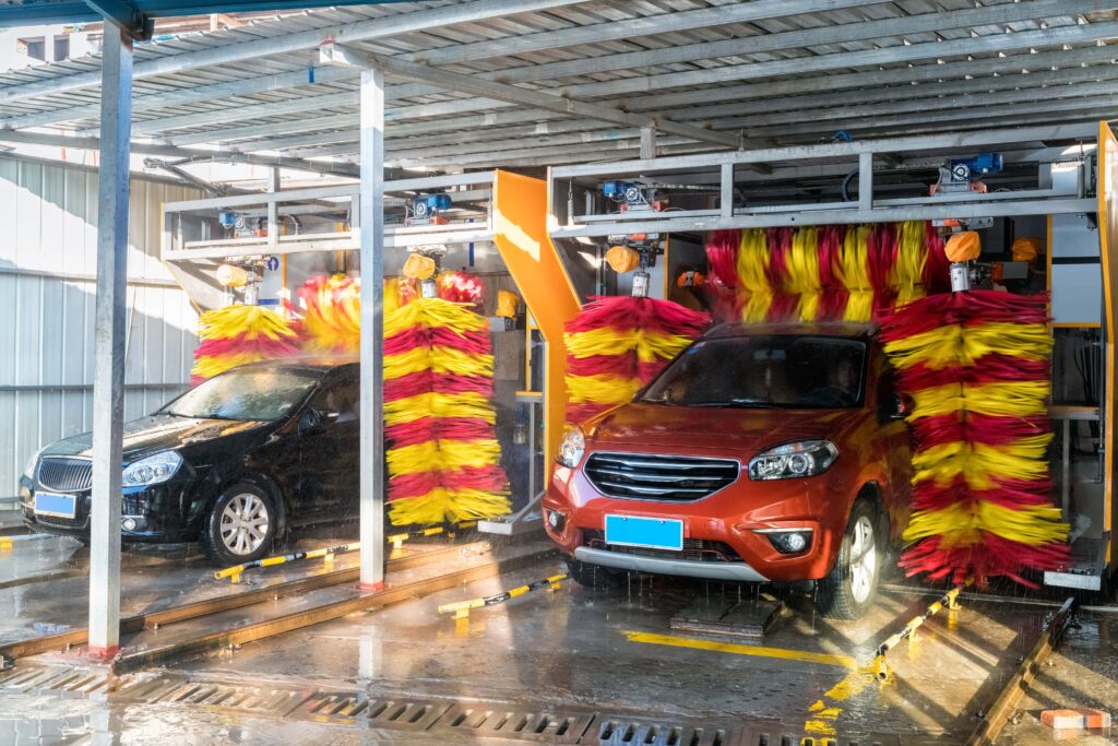 car coming out of the car wash automatic car wash